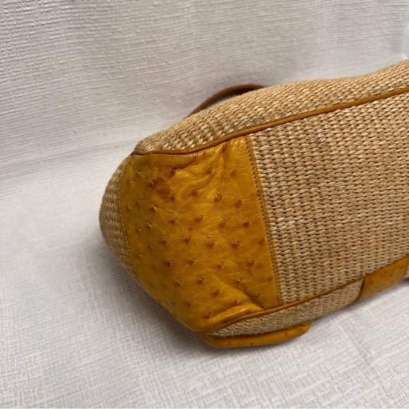Prada Straw Ostrich Tote Naturale Soleil - Picture 11 of 15